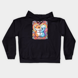 Romantic Couple Squirrel Kids Hoodie